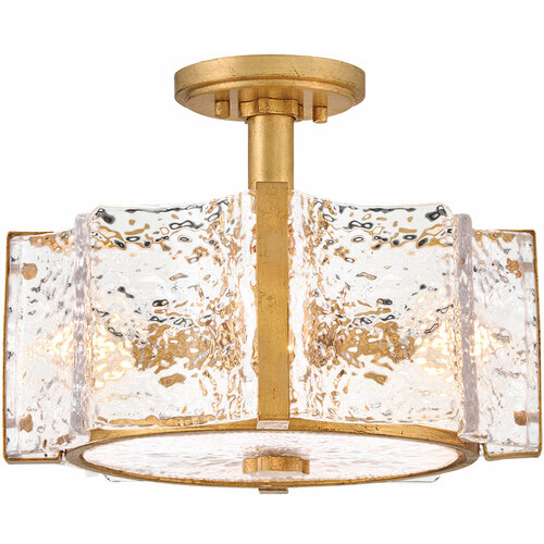 Florian 14.25-Inch Semi-Flush in Distressed Brass by Fredrick Ramon