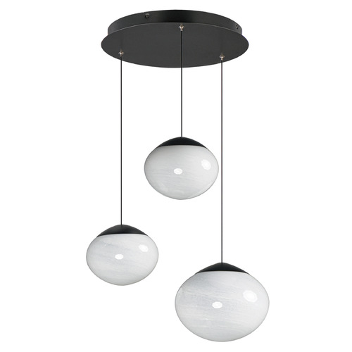 Et2 Nimbus Black LED Multi-Light Pendant with Oblong Shade