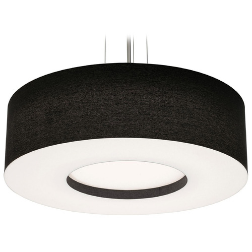AFX Lighting Afx Lighting Montclair Satin Nickel Pendant Light with Drum Shade MCP3044MBSN-BK