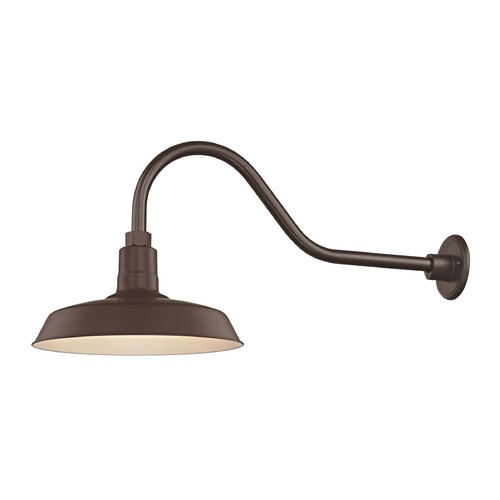 Recesso Lighting by Dolan Designs Bronze Gooseneck Barn Light with 14-Inch Shade BL-ARMQ-BZ/BL-SH14-BZ