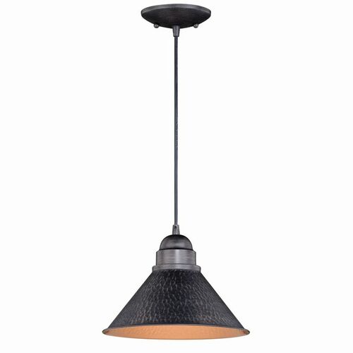 Outland 10-Inch Outdoor Pendant in Aged Iron by Vaxcel Lighting