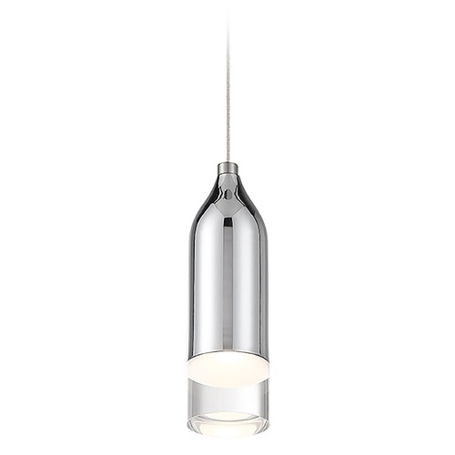 WAC Lighting Wac Lighting Action Chrome LED Mini-Pendant Light with Cylindrical Shade PD-76908-CH