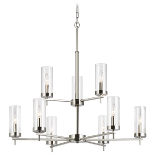 Visual Comfort Studio Collection Zire LED 9-Light Chandelier in Brushed Nickel by Visual Comfort Studio 3190309EN-962