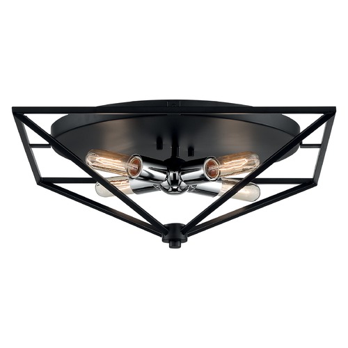 Satco Lighting Legend Black & Polished Nickel Flush Mount by Satco Lighting 60/7006