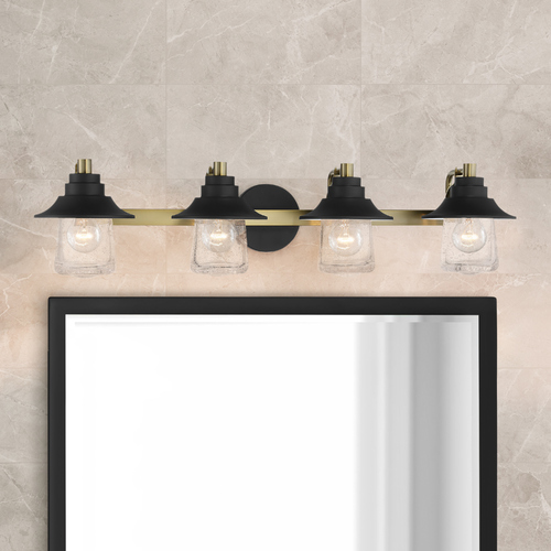 Westfield Manor Sand Coal with Soft Brass Bathroom Light by Minka Lavery