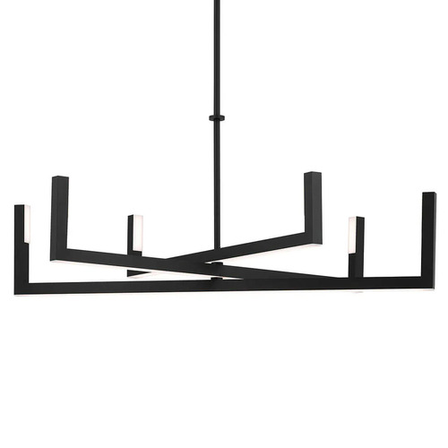 Priam 6-Light LED Linear Chandelier in Matte Black by Elan Lighting