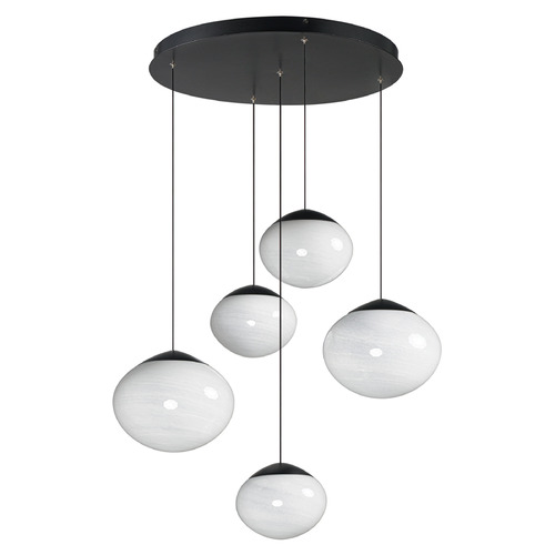 ET2 Lighting Et2 Nimbus Black LED Multi-Light Pendant with Oblong Shade E11525-113BK