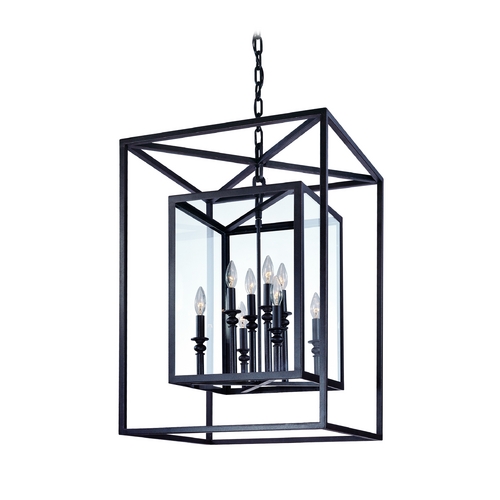 Troy Lighting Modern Pendant Light with Clear Glass in Deep Bronze Finish F9998DB