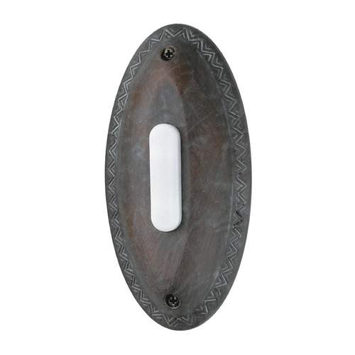 Surface Mount Ornate Oval LED Doorbell Button in Rustic Brick by Craftmade Lighting