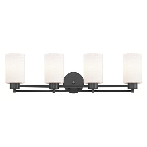 Modern Bathroom Light White Glass Black 4 Lt