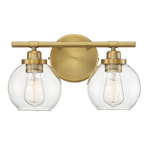 Carson 14-Inch Warm Brass Bathroom Light by Savoy House