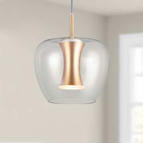 Newton LED Pendant in Black & Gold by ET2 Lighting