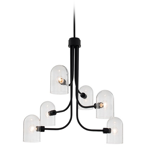 Cupola 6-Light Chandelier in Matte Black by Kalco Lighting