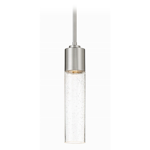 George Kovacs Light Rain Brushed Nickel Mini-Pendant Light with Cylindrical Shade