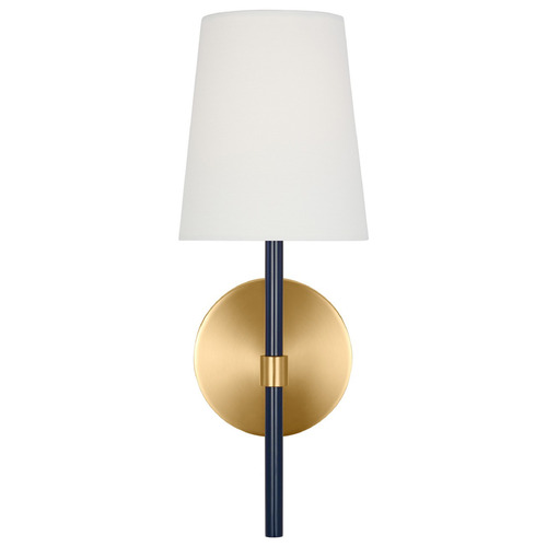 Visual Comfort Studio Collection Kate Spade New York Monroe Burnished Brass & Navy Sconce