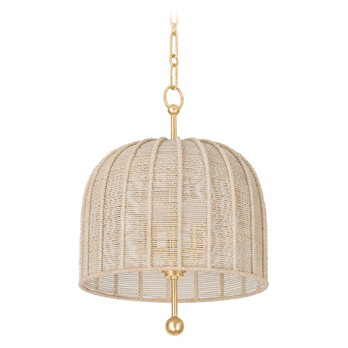 Troy Lighting Lonnie Vintage Gold Leaf LED Pendant Light with Bowl / Dome Shade