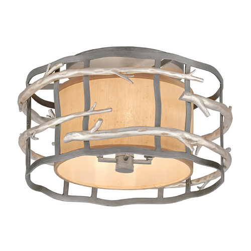 Troy Lighting Adirondack Graphite / Warm Silver Leaf Flushmount Light