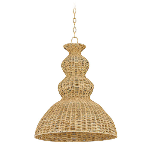 Mitzi By Hudson Valley Mayla Aged Brass LED Pendant Light with Bowl / Dome Shade