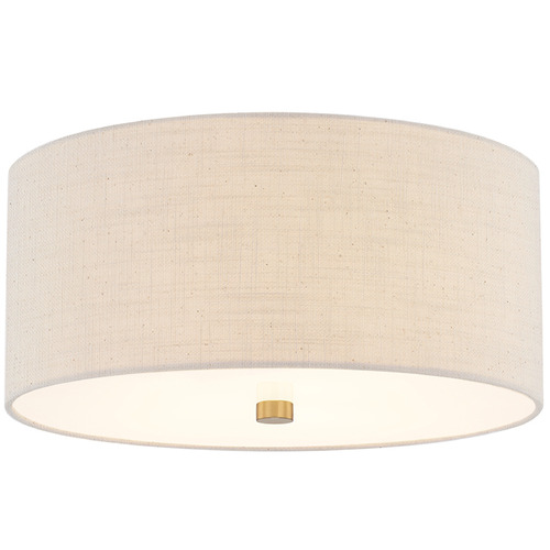 Justice Design Group Justice Design Classic 14 Inch Drum Flush Mount Brass FAB-9735-CREM-BRSS