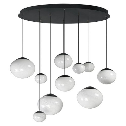 ET2 Lighting Et2 Nimbus Black LED Multi-Light Pendant with Oblong Shade E11529-113BK