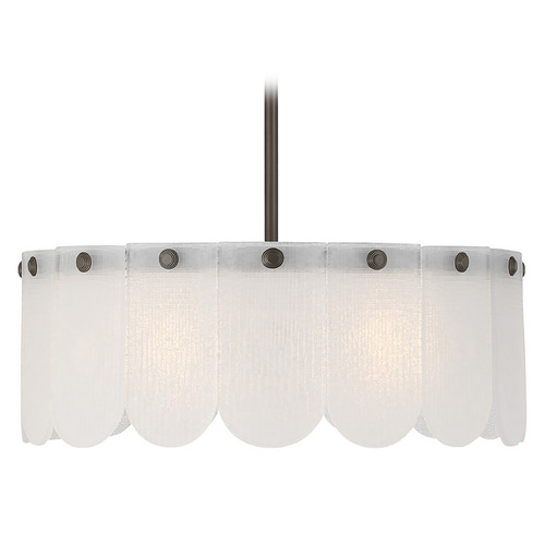 Savoy House Lighting Mediterranean Bronze Pendant Light with Scalloped Shade