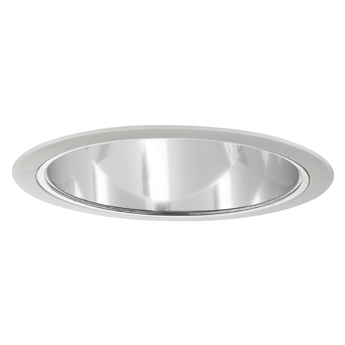 Chrome Cone Reflector White Trim for 6-Inch Recessed Housings