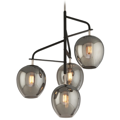 Odyssey 34.50-Inch High Chandelier in Carbide Black & Polished Nickel by Troy Lighting