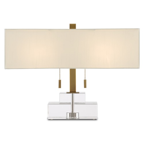 Currey and Company Lighting Chiara Table Lamp in Clear/Antique Brass by Currey & Company 6000-0602