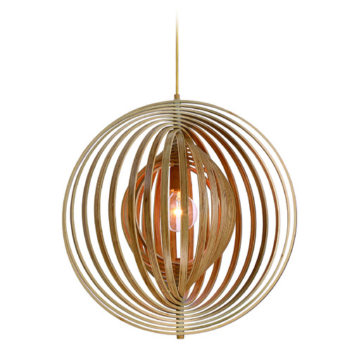 Abruzzo 23.25-Inch Pendant in Natural Wood by Eurofase Lighting