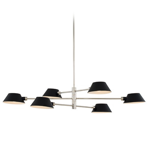 Bruno 6-Light Linear Light in Polished Nickel & Black by Kalco Lighting