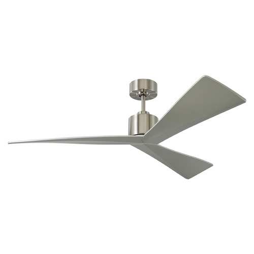 Visual Comfort Fan Collection Visual Comfort Fan Collection Adler 52 Brushed Steel Ceiling Fan Without Light 3ADR52BS