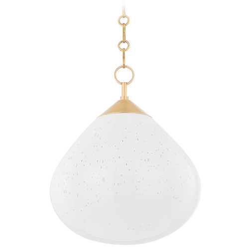 Corbett Lighting Semilla Vintage Brass LED Pendant Light with Teardrop Shade