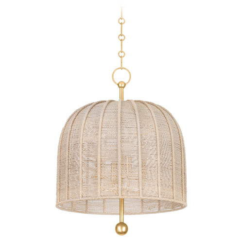 Troy Lighting Lonnie Vintage Gold Leaf LED Pendant Light with Bowl / Dome Shade