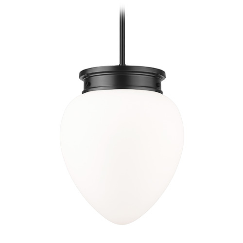 Z-Lite Gideon Matte Black Pendant Light with Teardrop Shade