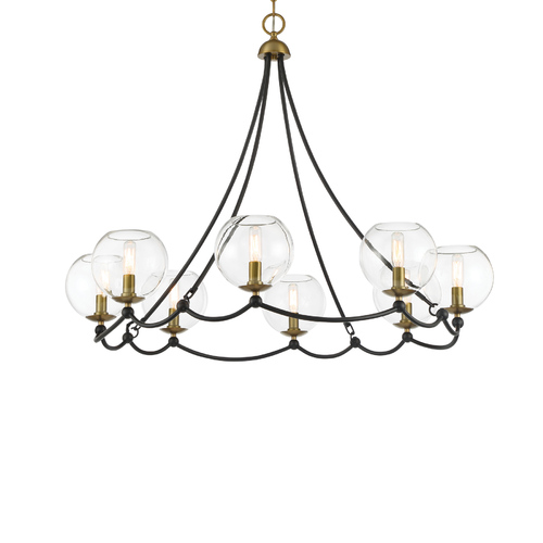 Kearney Park 8-Light Chandelier in Coal & Brass by Minka Lavery
