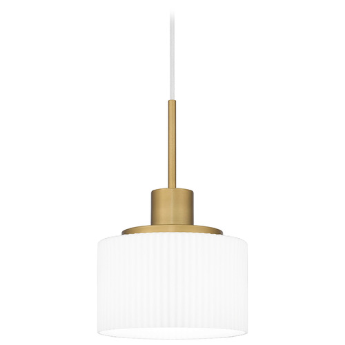 Quoizel Lighting Quoizel Piccolo Pendant Aged Brass Mini-Pendant Light with Drum Shade
