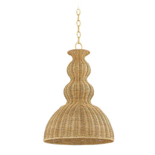 Mitzi By Hudson Valley Mayla Aged Brass LED Pendant Light with Bowl / Dome Shade