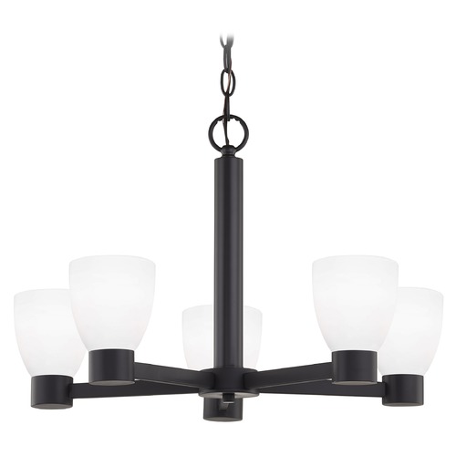 Design Classics Lighting Design Classics Vashon Matte Black Chandelier 2105-07 GL1028MB