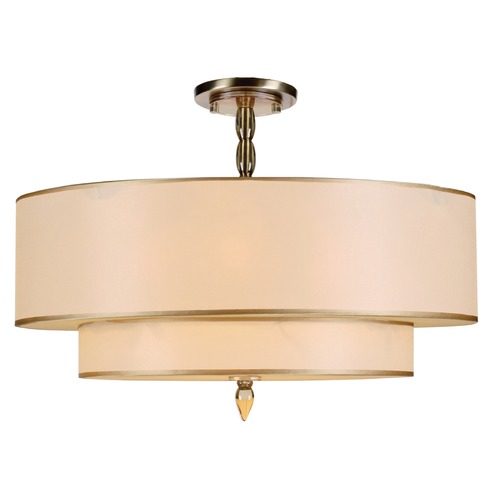 Crystorama Lighting Luxo Antique Brass Semi-Flushmount Light