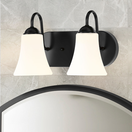 Classic Black 2-Light Bathroom Light by Progress Lighting