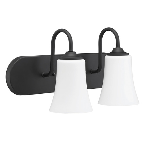 Craftmade Lighting Gwyneth Flat Black Bathroom Light by Craftmade Lighting 50402-FB-WG