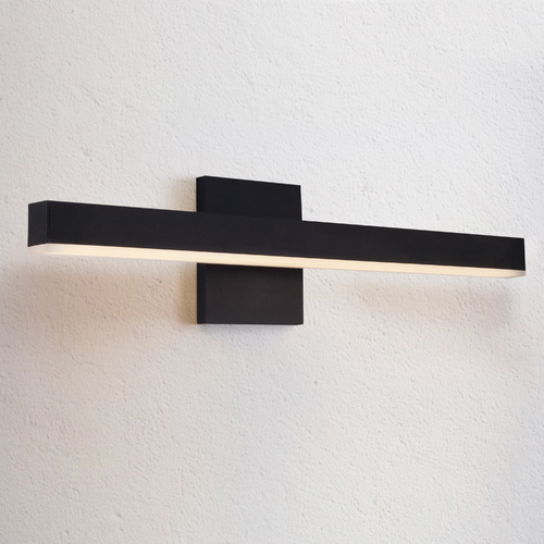 Modern Black LED Bathroom Light with Frosted Shade 3000K 689LM by Kuzco Lighting