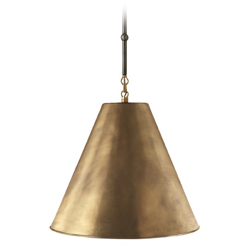 Visual Comfort Signature Collection Thomas OBrien Goodman Pendant in Bronze & Brass by Visual Comfort Signature TOB5090BZHABHAB