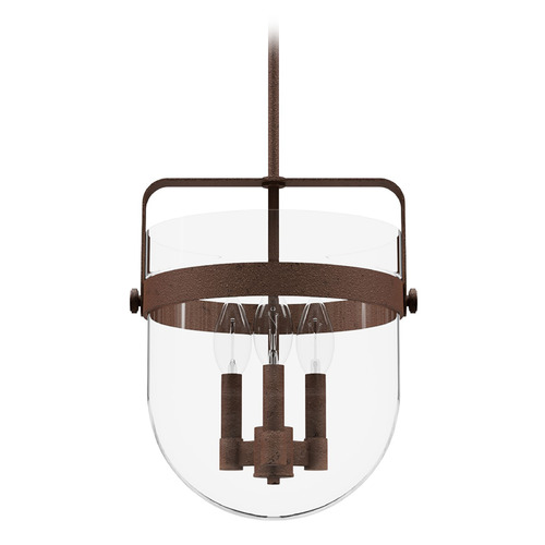 Hunter Fan Company Karloff Textured Rust Pendant Light with Bowl / Dome Shade