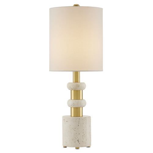 Currey and Company Lighting Goletta 29.50-Inch Table Lamp in Beige & Brass by Currey & Company 6000-0809