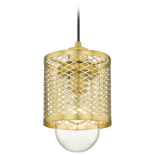 Kipton Rubbed Brass Mini Pendant by Z-Lite