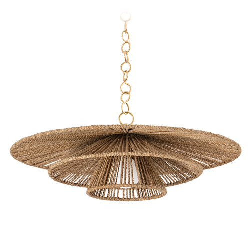 Troy Lighting Levan Vintage Gold Leaf LED Pendant Light with Conical Shade