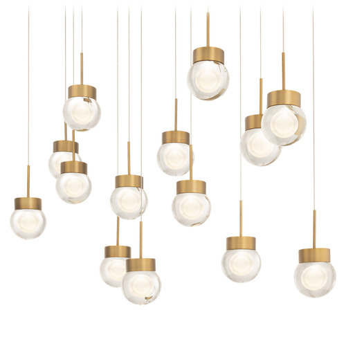Modern Forms Double Bubble Aged Brass LED Multi-Light Pendant with Globe Shade
