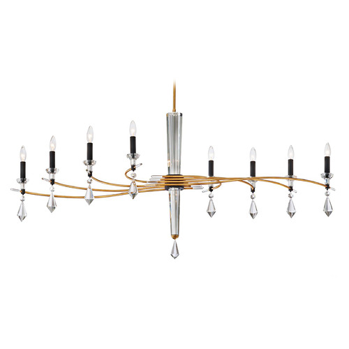 Schonbek Worldwide Lighting Tempest Soft Gold & Black Island Light