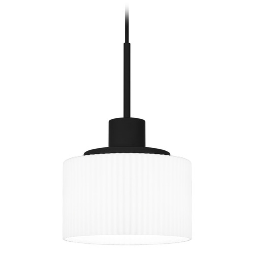 Quoizel Lighting Callahan Matte Black Mini-Pendant Light with Drum Shade